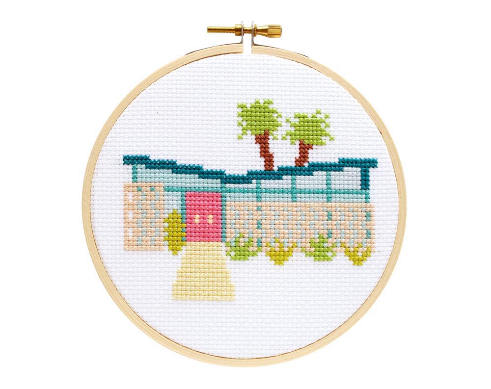 The Stranded Stitch Palm Springs Getaway Cross Stitch Kit - 5 inches
