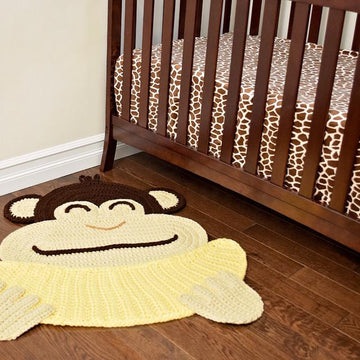 Chip the Chimpanzee Banana Monkey Rug