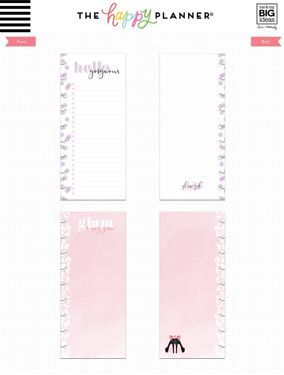 Happy Planner Medium Half Sheet Fill Paper 60/Pkg - Glam Girl