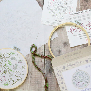 Hawthorn Handmade Seedhead Spray Contemporary Embroidery Kit - 16cm