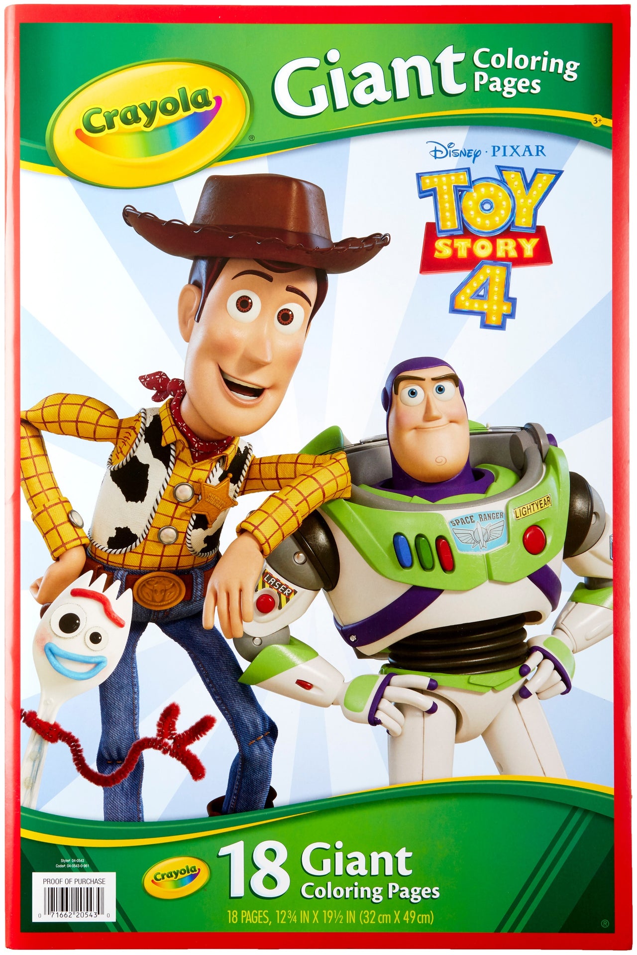 Crayola Giant Coloring Pages 12.75"X19.5" - Toy Story 4