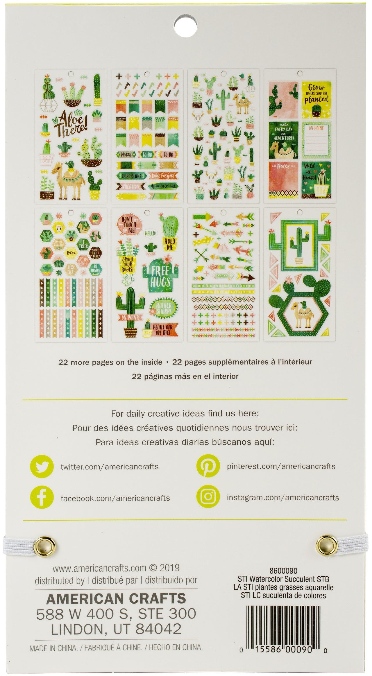 Sticko Sticker Book 4.75"X9" - Succulent, 1492/Pkg