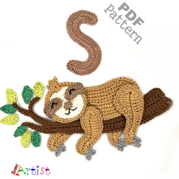 Crochet Animal Alphabet S Sloth pattern