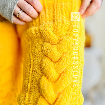 Plush cable stockings