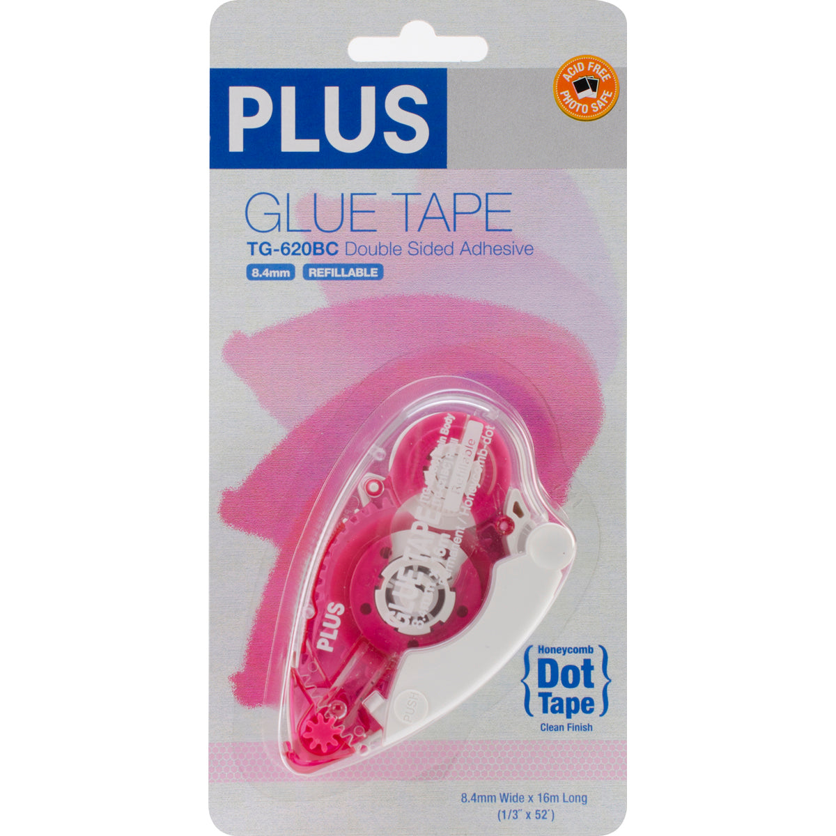Plus Corporation Plus Permanent Honeycomb Glue Tape Dispenser - .33"X52.5'