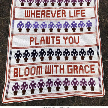 Bloom With Grace Lapghan Overlay Mosaic Crochet Chart Pattern