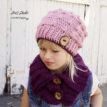 Crochet Bobble Hat and Neck Warmer