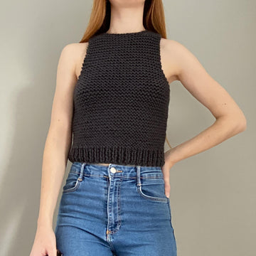 Simple Knitted Crop Vest Pattern