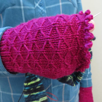 Quilted Spring Fingerless Mittens