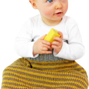 Strickanleitung Pucksack Kuschel, von 0 bis 12 Monate, Anfängerfreundlich
