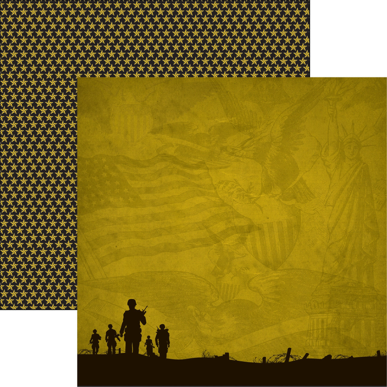 Reminisce Army Double-Sided Cardstock 12"X12" 25/Pkg - Army Brave