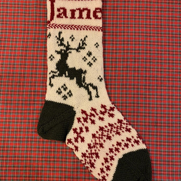 Frolicking Reindeer Christmas Stocking