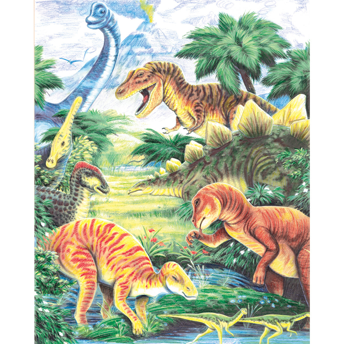 Royal Brush Color Pencil By Number Kit 8.75"X11.75" - Dinosaur Fun