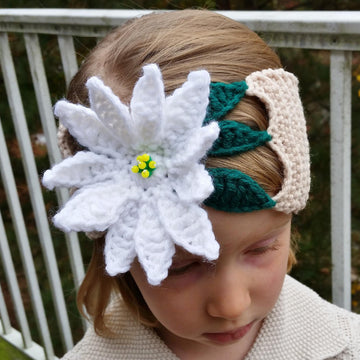 White Poinsettia Headband