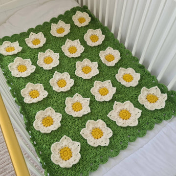 White Waterlily Baby Blanket Afghan