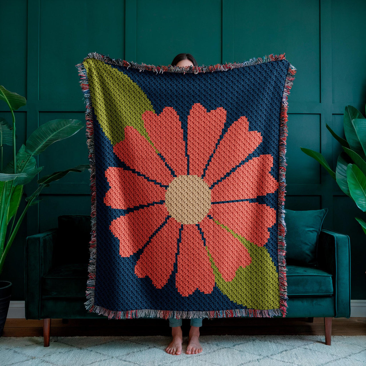 Floral Blanket C2C Crochet Pattern