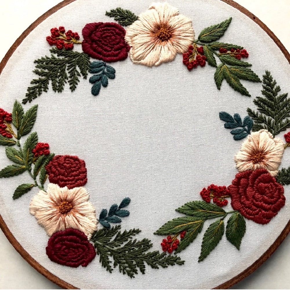 Hoffelt and Hooper Louise - Light Gray Embroidery Kit - 7in