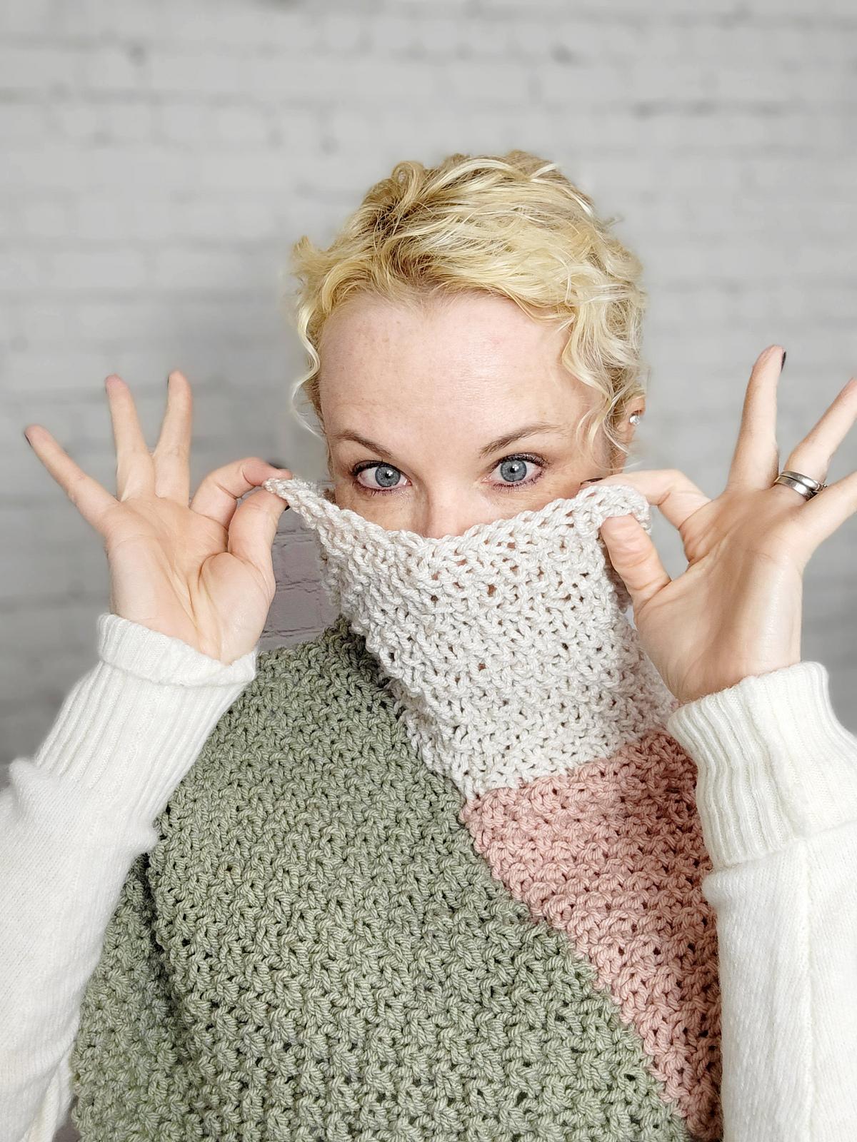 Mossy Turtleneck Poncho