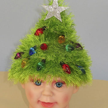 Childrens Easy Christmas Tree Beanie Hat