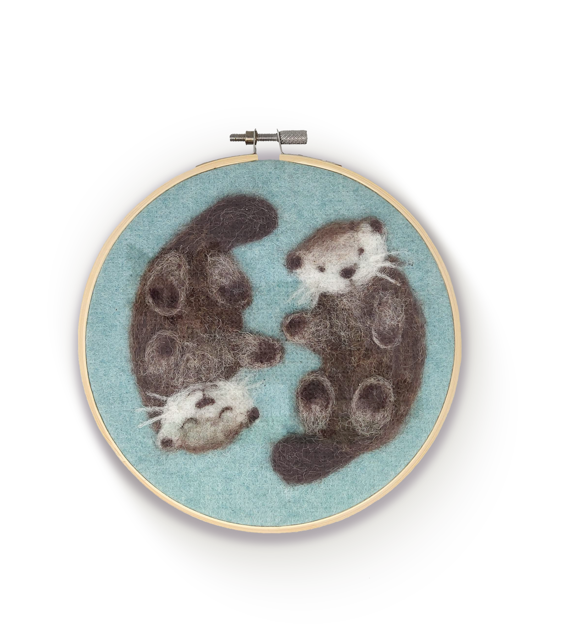 The Crafty Kit Company Otters in a Hoop Needle Felting Kit