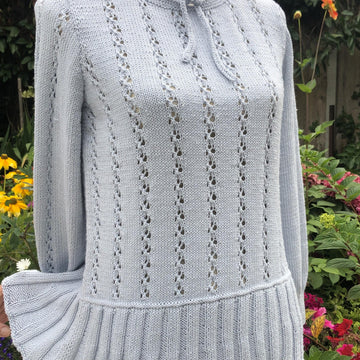 Eyelet Sweater with Floaty Peplum