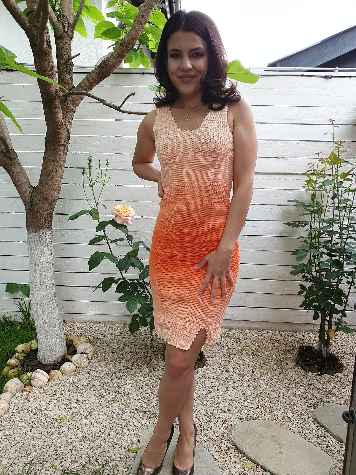 ombre crochet dress for summer Is the crochet work Scarlet Chiffon Dress | bias-cut Color::#34-Mint