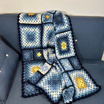 The Starry Night granny square blanket