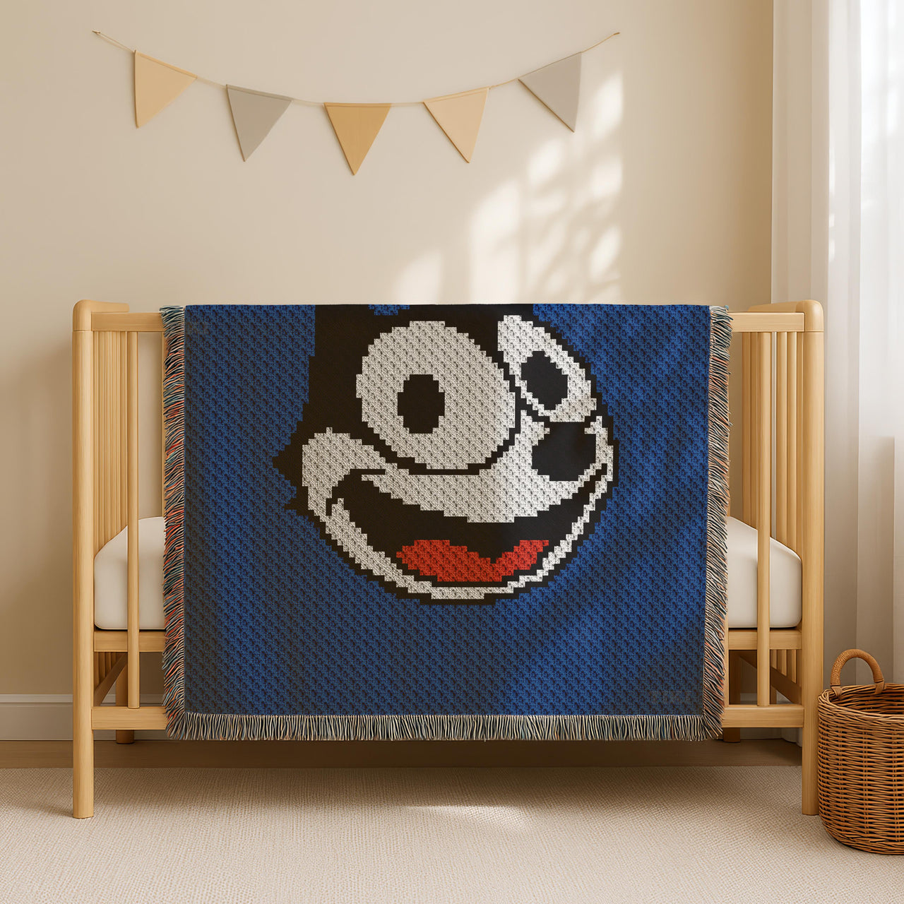 Felix The Cat Portrait Baby Throw Blanket C2C CROCHET PATTERN