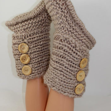 3 Button Childrens Slipper Boots