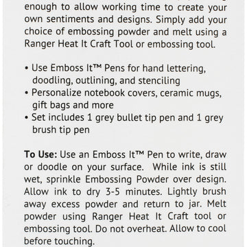 Ranger Embossing Pen Set 2/Pkg - Grey Brush & Grey Bullet
