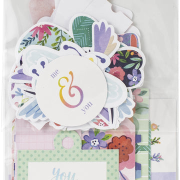 American Crafts Paige Evans Bloom Street Ephemera Cardstock Die-Cuts 40/Pkg - W/Iridescent Foil Accents