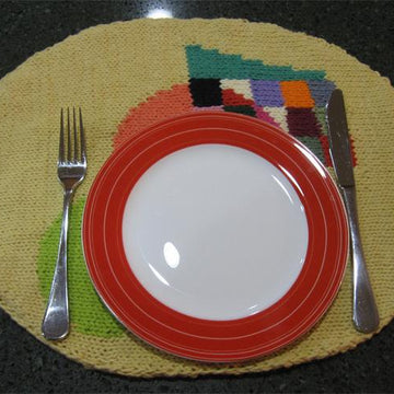 Modern Art Oval Pillow or Placemat