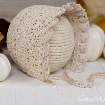 Pumpkin Spice Lace Baby Bonnet