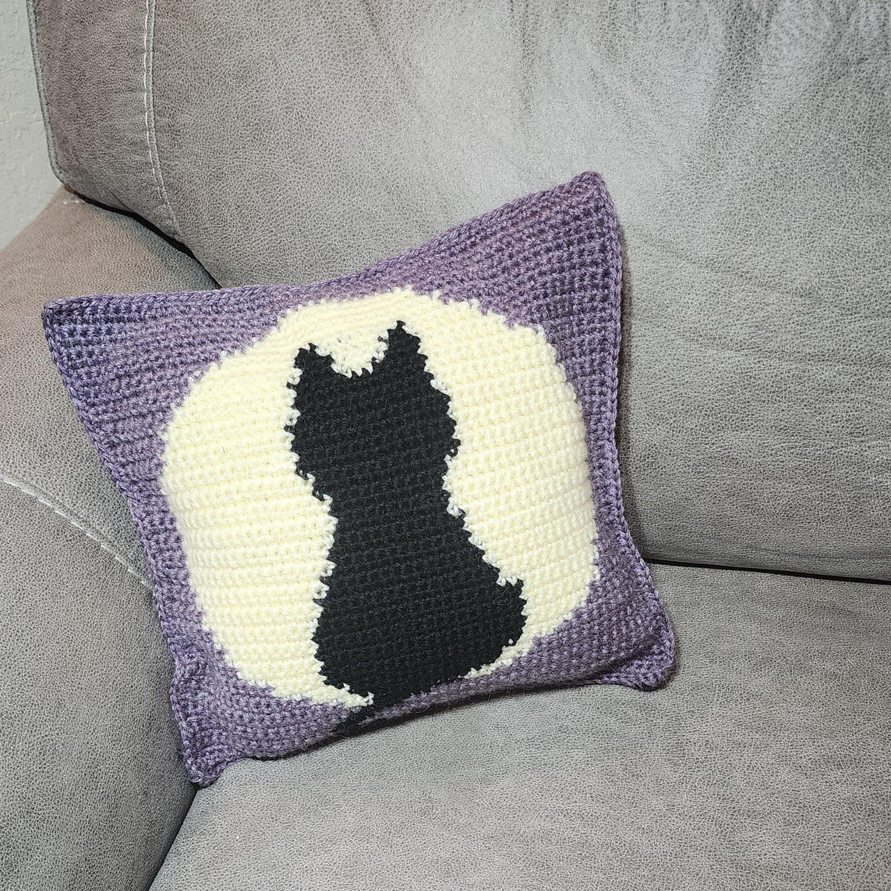 Cat on Full Moon Pillow Sham
