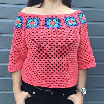 Granny Square Bardot Jumper