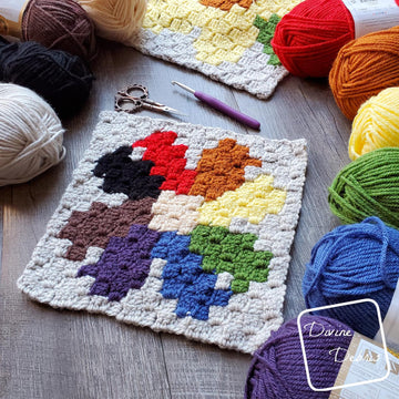 C2C Daisy Afghan Square