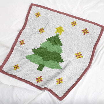 C2C Christmas Tree Blanket Intarsia Graph Chart Crochet Pattern