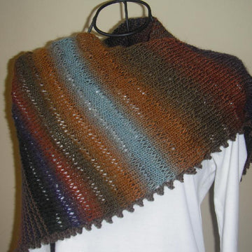 Drop, garter & lace triangular shawl