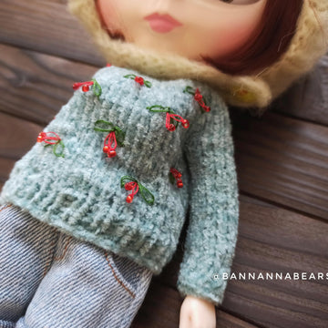 Cherries Sweater for 1/6 scale doll