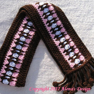 Fringe Bobble Brown Scarf