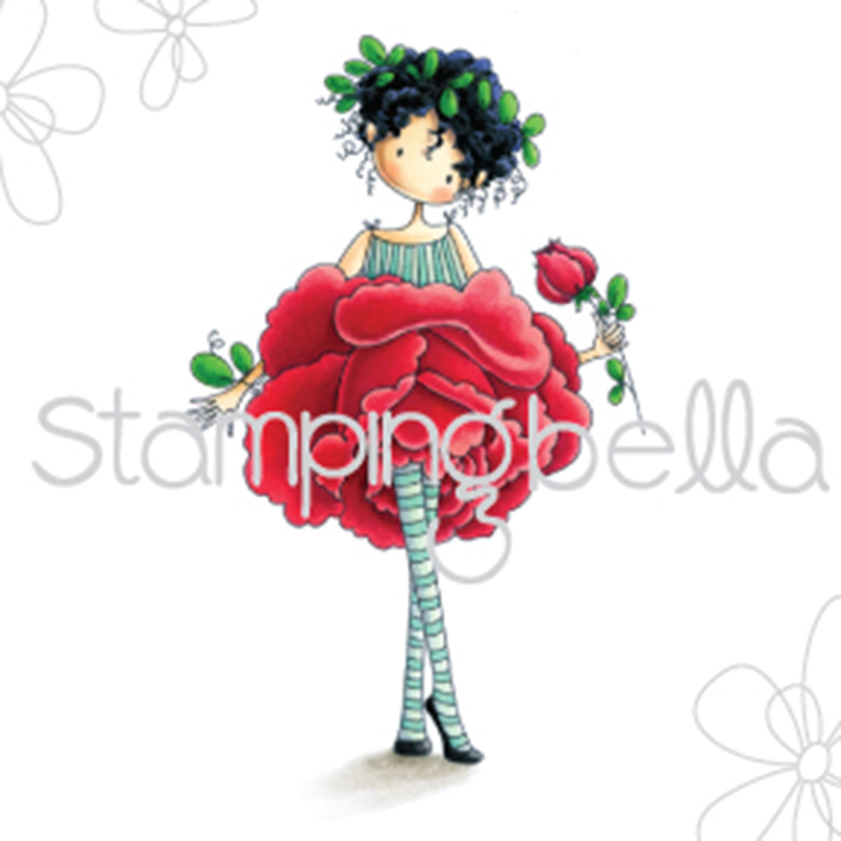Stamping Bella Cling Stamps - Garden Girl Rose