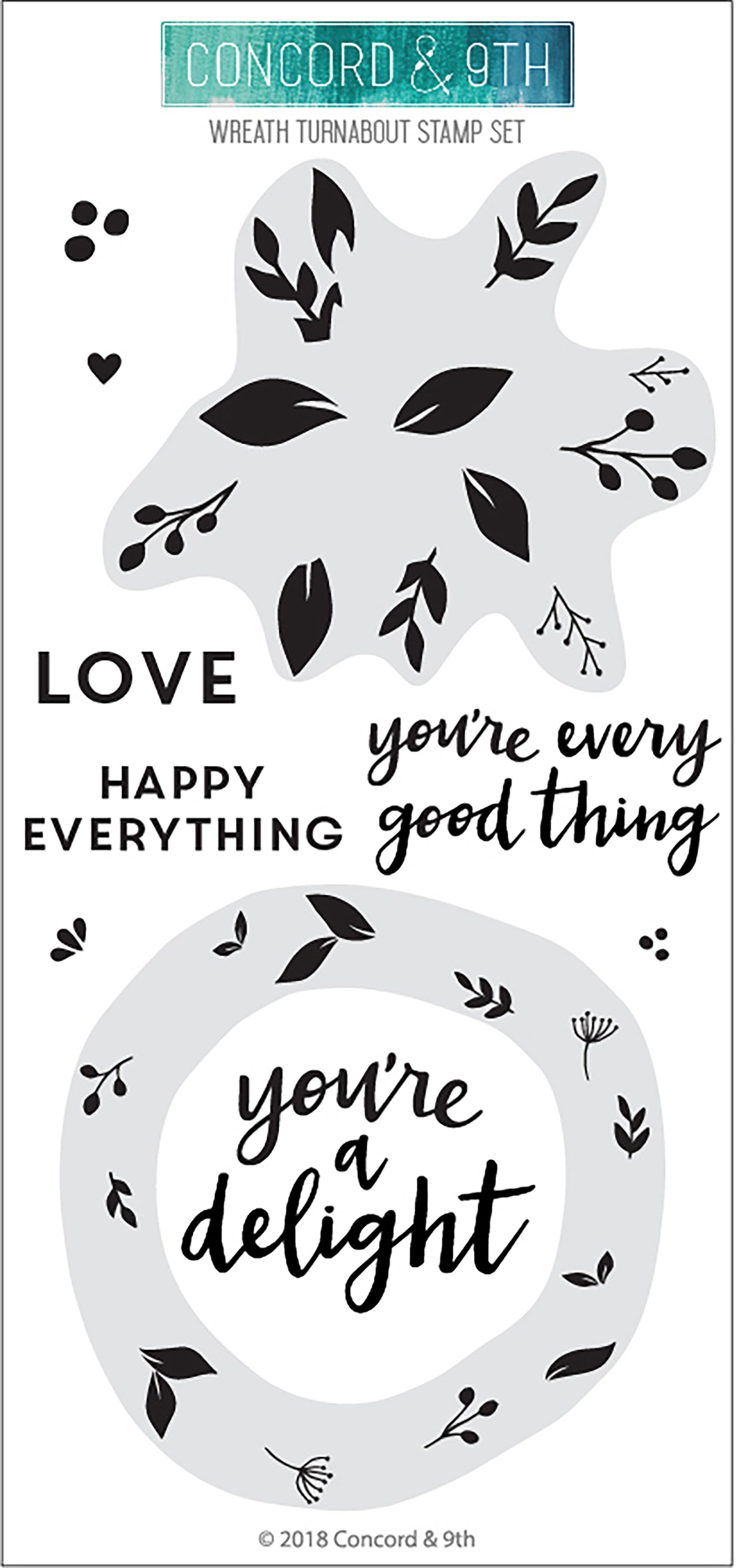 Concord & 9th Clear Stamps 4"X8" - Wreath Turnabout
