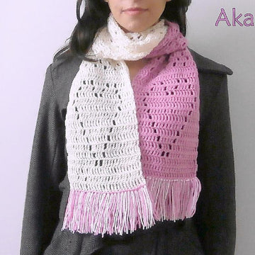 Heart Scarf with fringes in 2 colors_ L06
