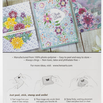Hero Arts Clear Stamps 4"X6" - Floral Heart Wreath