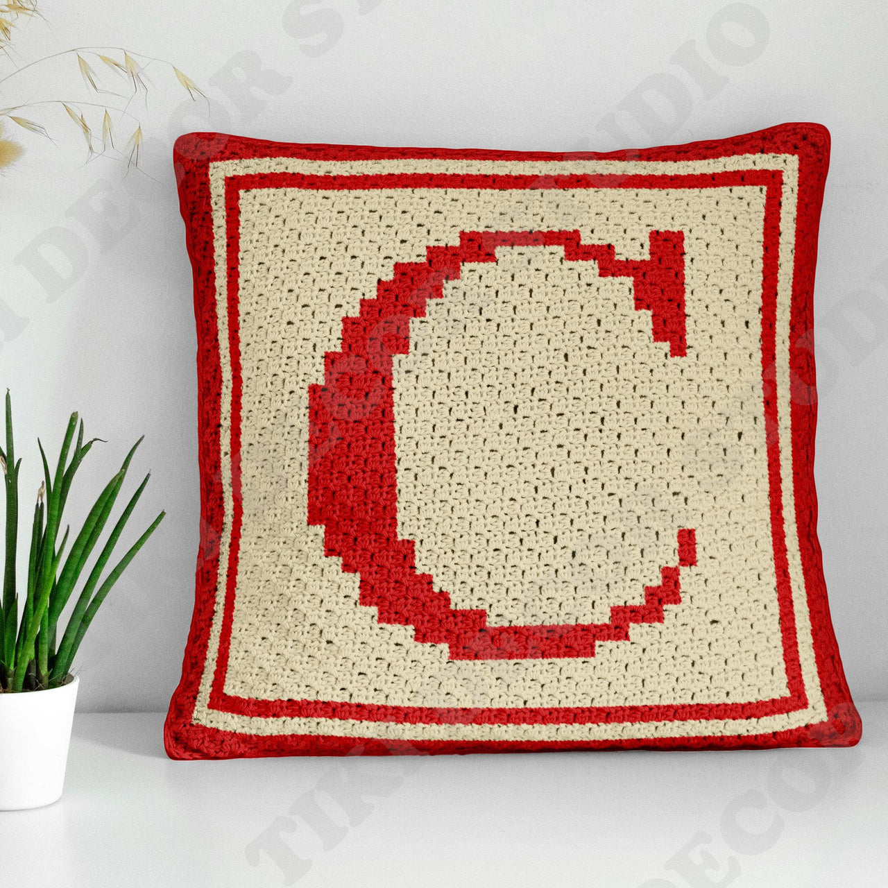 Letter C Name Pillow Cover CROCHET PATTERN