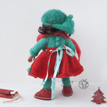 Turquoise and Scarlet outfit  for 13-14 inch dolls