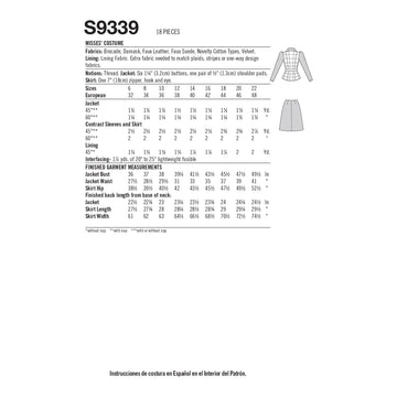 Simplicity Misses' Costume S9339 - Sewing Pattern