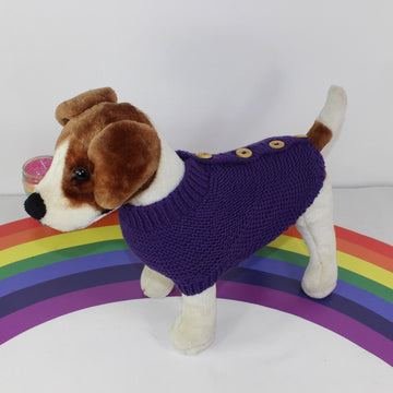 Back Button Up Garter Stitch Dog Coat