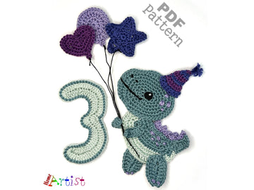 Crochet Animal Number 3 Dinosaur