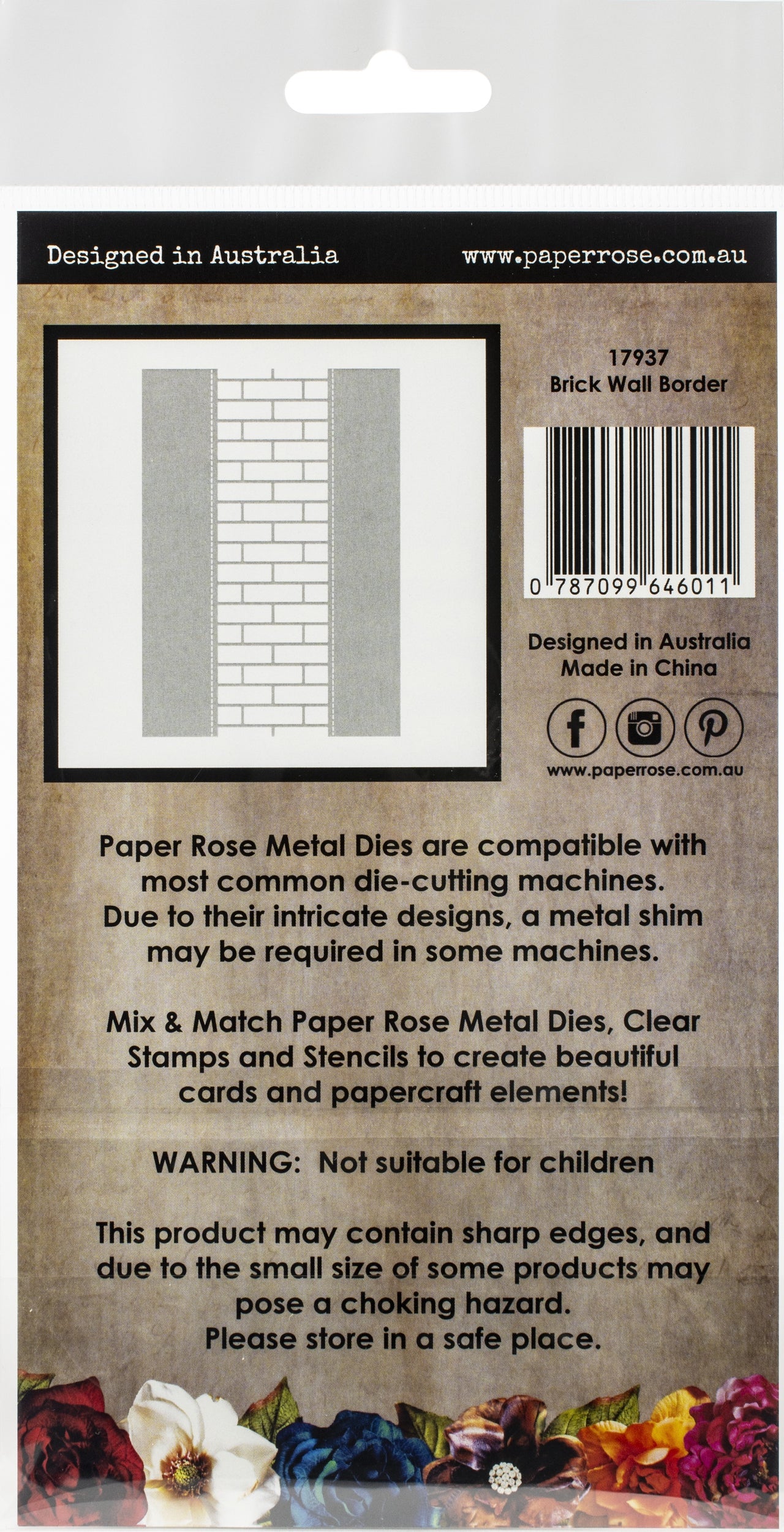 Paper Rose Dies - Brick Wall Border